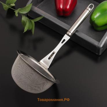 Сито-дуршлаг Magistro Arti, d=14 см, с фиксатором, серебристое