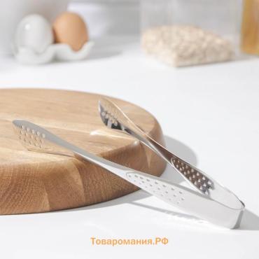 Щипцы кухонные  «Браль», 20.6×12.5×2.2 см, нержавеющая сталь, серебристые