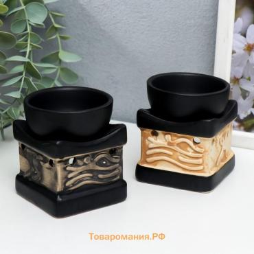 Аромалампа для эфирных масел «Наскальная живопись», керамика, 6.5×6.5×7.7 см, МИКС