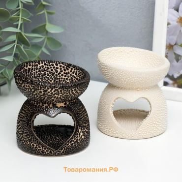Аромалампа для эфирных масел «Сердце», керамика, 7.5×7.5×7.5 см, МИКС