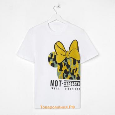 Футболка "Not stressed" Минни Маус, белый