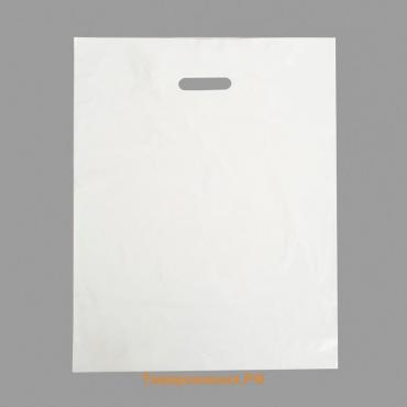 Пакет полиэтиленовый с вырубной ручкой, Белый 20-30 См, 70 мкм