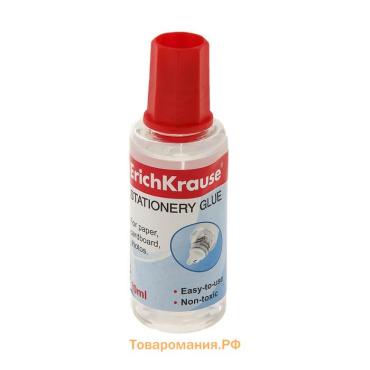 Клей канцелярский ErichKrause, 30 мл, с пластиковым аппликатором, подходит для бумаги, картона и ткани, морозостойкий