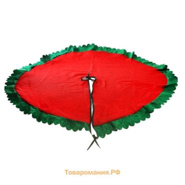 Коврик под ёлку «Зелёные рюши» 100 см, красно-зелёный