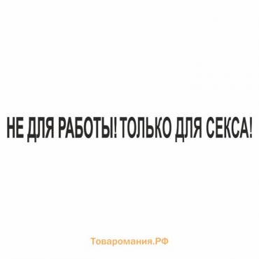 Наклейка "Не для работы! Только для секса!", черная, плоттер, 400 х 55 х 1 мм