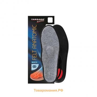 Стельки утеплённые Tarrago Felt Anatomic, анатомические, войлок + латекс, размер 43-44