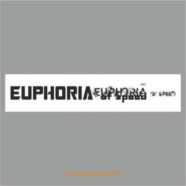 Полоса на лобовое стекло "EUPHORIA", белая, 1300 х 170 мм