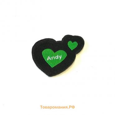 Нашивка Andy, размер 4,5x3,5 см, цвет зеленый