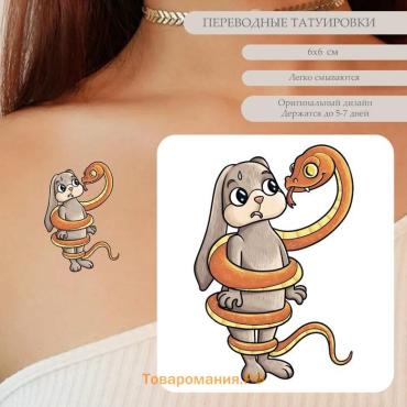 Переводная тату на тело цветная «Давай дружить?», 6×6 см