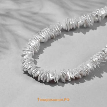 Бусины пластиковые на нити «Жемчуг», диск 1×0.6×0.3 см, набор 160 шт, цвет белый