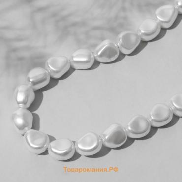 Бусины пластиковые на нити «Жемчуг», 1.6×1.4×1 см, набор 70 шт., белые