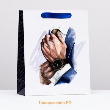 Пакет подарочный ламинированный "Брутальный", 26 х 32 х 12 см